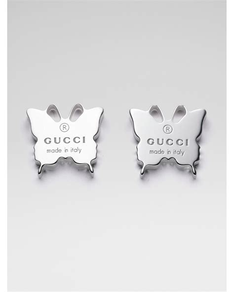 gucci interlocking earrings|gucci sterling silver butterfly earrings.